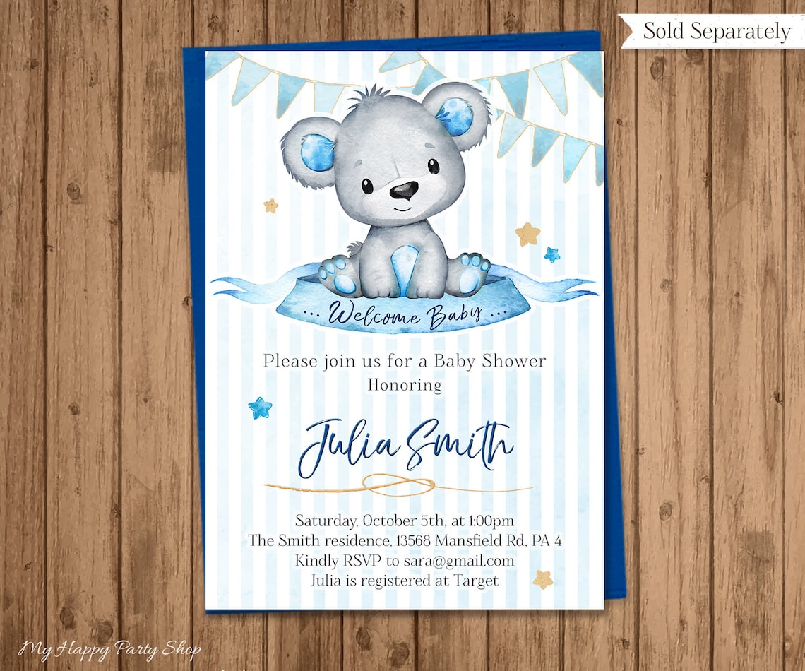It's a Boy Banner PRINTABLE Bear Baby Shower Banner - Etsy