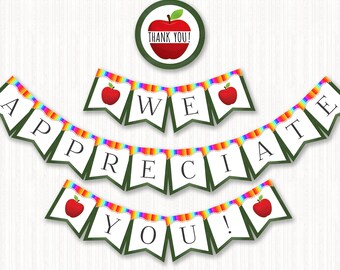 Baner z podziękowaniami dla nauczycieli, DO DRUKU, Dzień Nauczyciela, Tydzień Wdzięczności, Tablica, Emerytura nauczyciela, NATYCHMIASTOWE POBIERANIE, Cyfrowy - SC003