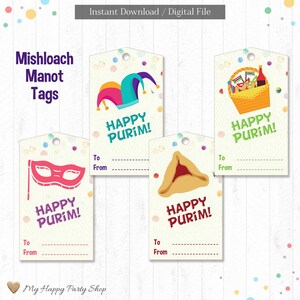 Etiquettes de Pourim, imprimables, Mishloach Manot, fête juive, étiquettes volantes, Hamantash, Torah, cliquet, numérique, téléchargement immédiat - HJP002 - JI