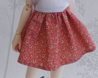 Gonna floreale in corallo per MSD Minifee/Unoa, Slim Mini