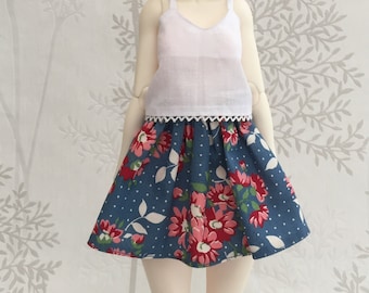 Gonna floreale blu per MSD Minifee/Unoa, Slim Mini