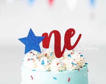 Fourth of July Age Cake Topper / 4th of July Birthday / Age Cake Topper / Red White and Blue