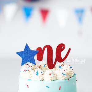 Fourth of July Age Cake Topper / 4th of July Birthday / Age Cake Topper / Red White and Blue