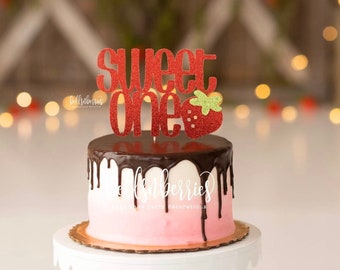 Sweet One Strawberry Cake Topper / Strawberry Party / Strawberry Shortcake / First Birthday