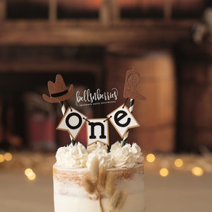 Cowboy Bunting Cake Topper / My First Rodeo Cake Topper / First Birthday / Cowgirl Party / Cowboy Party