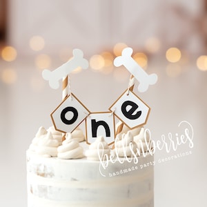 Happy Barkday Cake Topper / Let&#39;s Pawty Cake Topper / Dog Birthday Cake Topper / Dog Party Birthday / Pup Party / Dog Bone Cake Topper