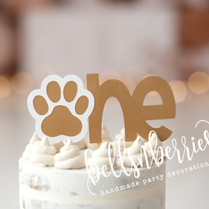 Dog Paw Cake Topper / Let&#39;s Pawty Cake Topper / Dog Birthday Cake Topper / Dog Party Birthday / Pup Party / Dog Cake Topper / Barkday