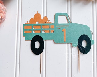 Pumpkin Truck Cake Topper: Smash Cake Birthday Decor