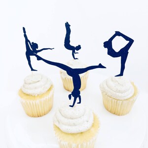 Gymnastics Cupcake Toppers/ Gymnast cupcake toppers/ Set of 12