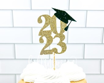 Graduation Cupcake Toppers/ Class of 2022 Cupcake Toppers/ Graduation Cap/ set of 12