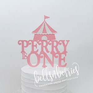 Pink Circus Tent Cake Topper / Vintage Circus / Carnival Cake Topper / Circus Birthday Party / Carnival Party