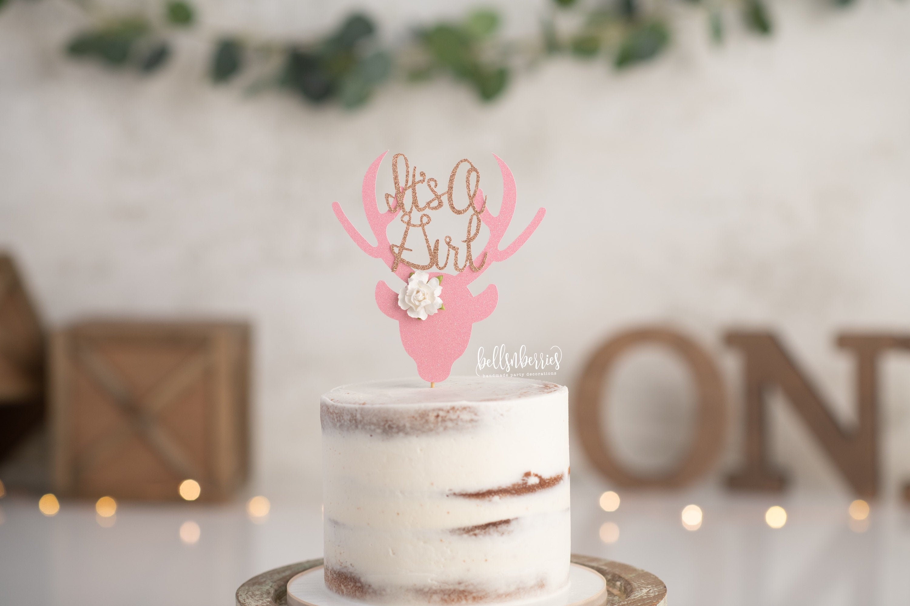 Oh Deer It's A Girl Cake Topper / Baby Shower / Hunting Baby Shower 