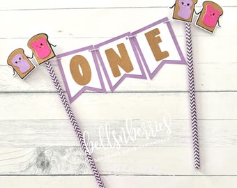 Peanut Butter Jelly Cake Topper: PBJ Party Decor