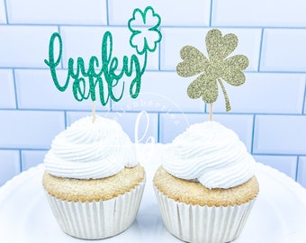 Lucky one Shamrock Cupcake Toppers/ set of 12