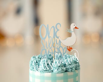 Silly Goose Cake Topper: Glitter Cardstock, First Birthday Party