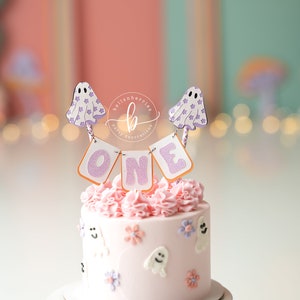 Groovy Ghost Cake Topper/ Halloween cake topper/ Halloween baby shower/ Halloween birthday