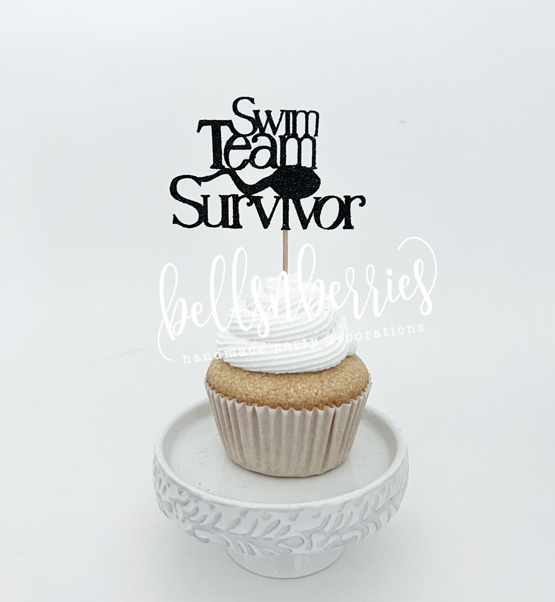 Swim Team Survivor Cupcake Topper / Sorry About Your Balls / Balls