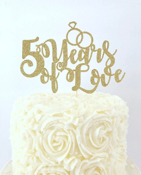 Gateau Danniversaire Forme De Gateau De 5 Ans Damour Etsy