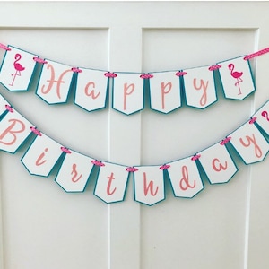 Flamingo birthday banner/ Happy birthday banner