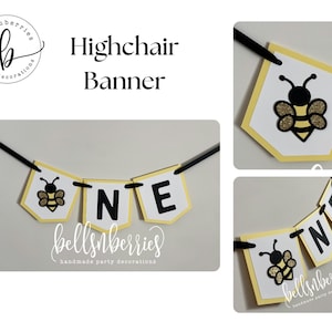 Fun to Bee One Birthday Decorations – Party Bundle or Individual Items High Chair Banner