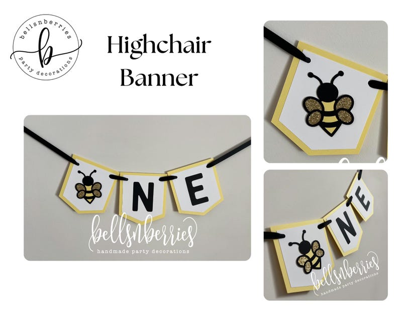 Fun to Bee One Birthday Decorations – Party Bundle or Individual Items High Chair Banner