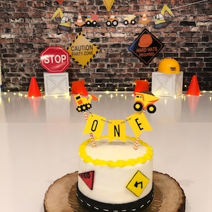 Construction Cake Bunting Topper