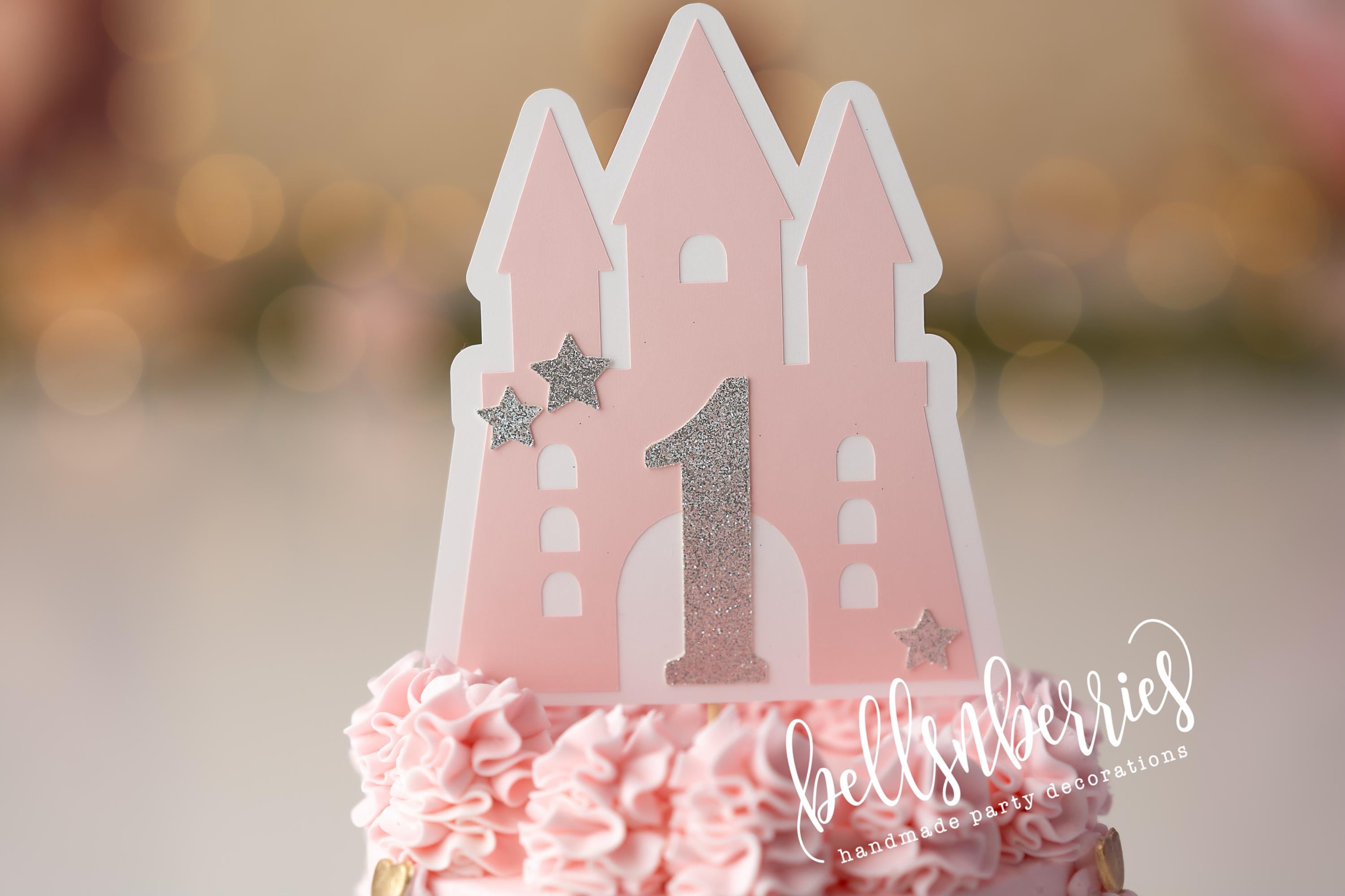 Princess Castle Cake Topper: Glitter Party Decoration - Etsy