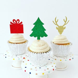 Christmas Cupcake Toppers / Cupcake Picks / Holiday Cupcake Toppers