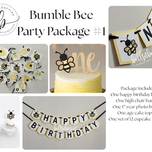 Fun to Bee One Birthday Decorations – Party Bundle or Individual Items Party Package #1