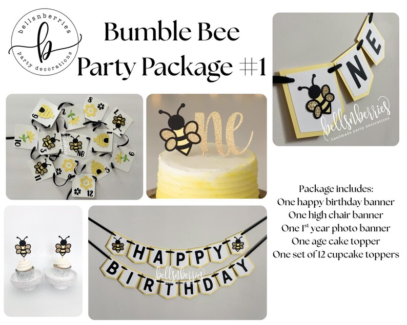 Fun to Bee One Birthday Decorations – Party Bundle or Individual Items Party Package #1