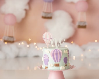 Hot Air Balloon Age Cake Topper/ Hot air balloon cake topper/ adventure awaits