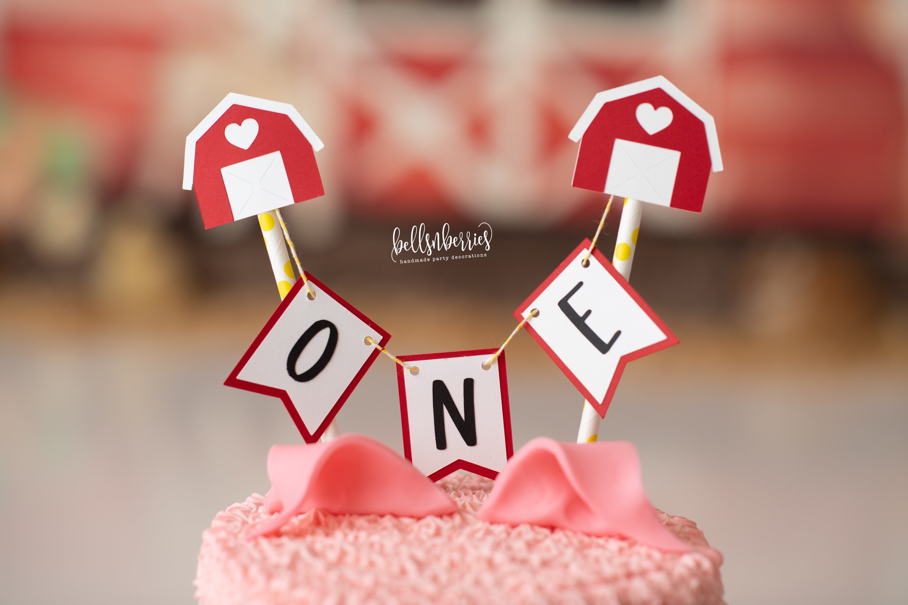 Barn Cake Bunting Topper Smash Cake Topper Straw Cake Etsy 日本