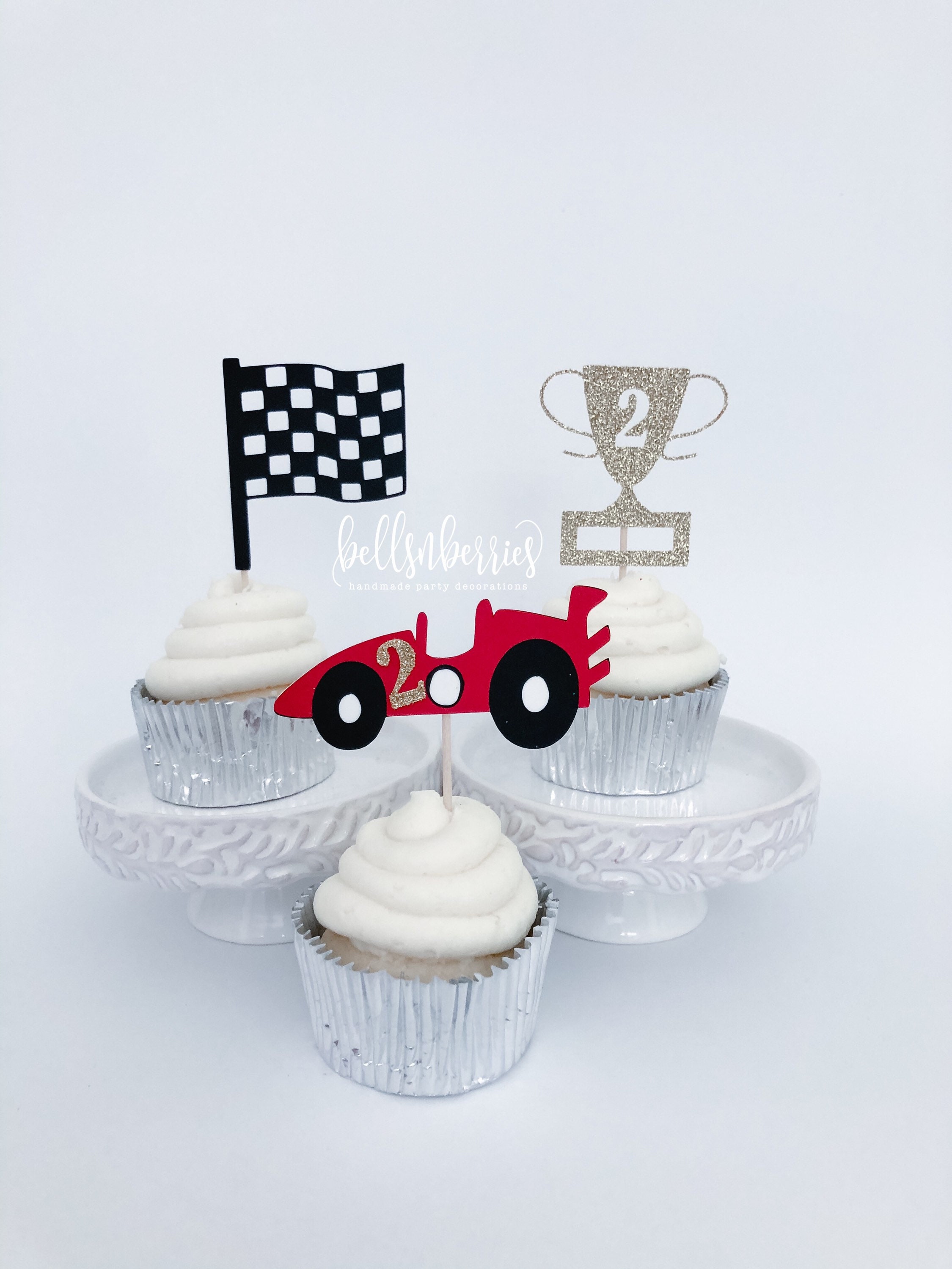 Décoration de Gâteau Voiture, 31 Pièces Cars Cupcake Topper, Jouet