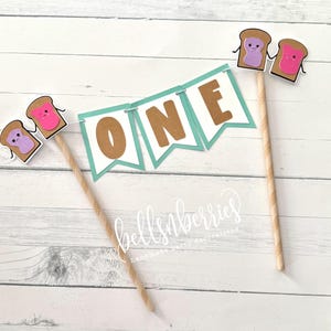 Peanut Butter and Jelly cake topper/Peanut butter and jelly party/PBJ Birthday
