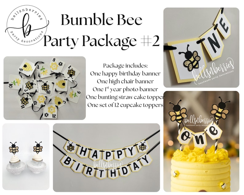 Fun to Bee One Birthday Decorations – Party Bundle or Individual Items Party Package #2