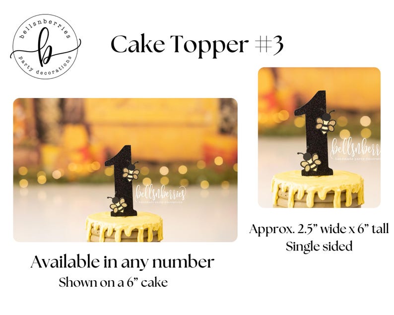 Fun to Bee One Birthday Decorations – Party Bundle or Individual Items Cake Topper #3