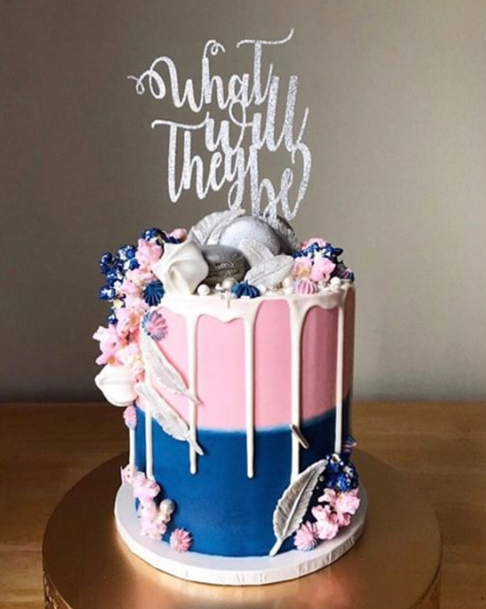What Will They Be Cake Topper Twins Gender Reveal Party Cake Etsy What Will They Be Cake Topper Twins Gender Reveal Party Cake Etsy