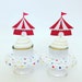Circus Tent Cupcake Toppers / Vintage Circus / Circus Birthday Party ...