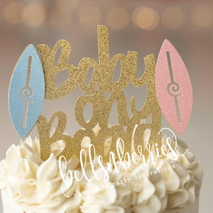 Baby on Board cake topper/ Surfing Gender reveal/ Surfing baby shower