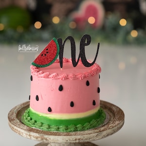 Watermelon Cake Topper / One in a Melon Birthday / Watermelon Birthday / First Birthday Cake Topper / Watermelon Cake Topper