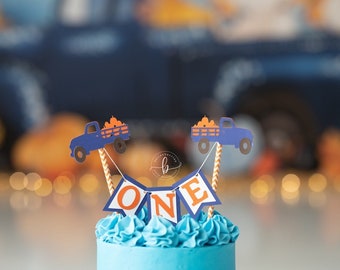 Pumpkin Truck Cake Bunting Topper/ Fall Cake Topper