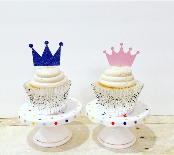 Prince or Princess Cupcake Toppers / Gender Reveal / Pink or Blue