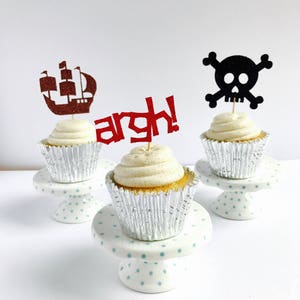 Pirate Cupcake Toppers/ Pirate party cupcake topper/ pirate birthday/ set of 12