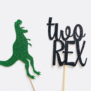 Two Rex Cupcake Topper/ Dinosaur cupcake toppers/ set of 12