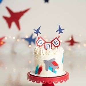 Fighter Jet Cake Bunting Topper/ Time Flies birthday/ Airplane Birthday/ Airplane Theme