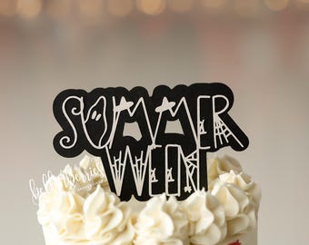 Summerween Cake Topper: Spooky Halloween Party Decor