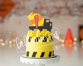 Construction Cake topper/ Dumptruck cake topper/ transportation party/ Cement truck cake topper