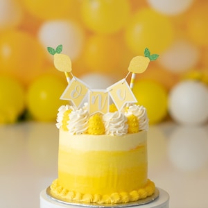 Lemon cake bunting topper/ Pink lemonade birthday party/ lemonade birthday party/