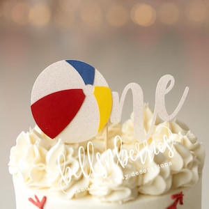 Beach Ball cake topper/ Age cake topper/ Beach party cake topper