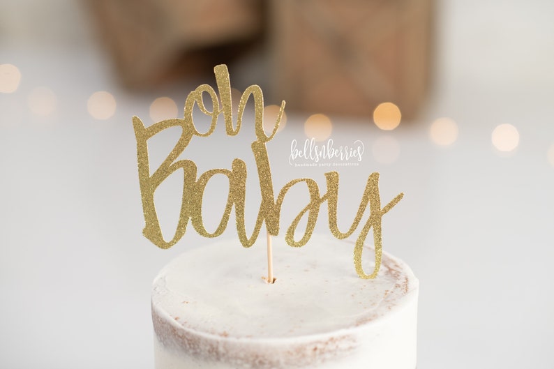 Oh Baby Glitter Cake Topper: Baby Shower Party Decor - Etsy